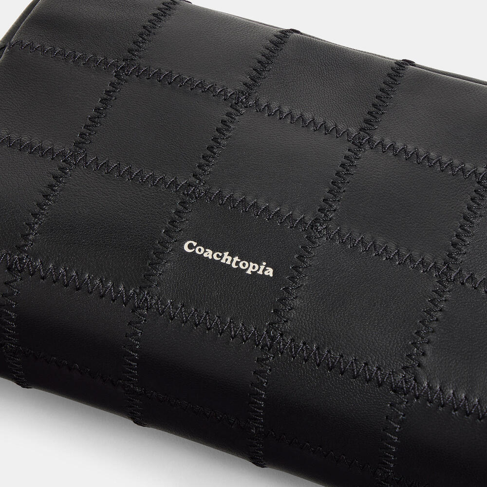 Coachtopia Cosmetic Pouch In Checkerboard Upcrafted Leather CBE90 - Picture 2 of 11